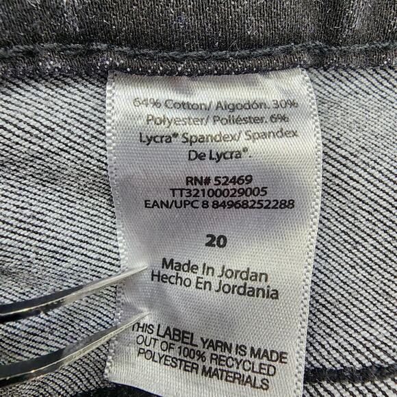 Time and Tru Jeans Womens 20 Black Faded High Rise Curvy Skinny Capri Raw Hem - Picture 5 of 11